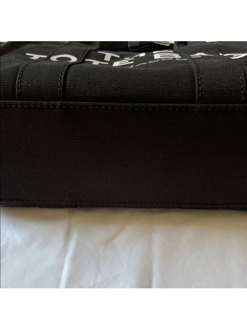 Marc Jacobs Black Canvas 'The Tote Bag' Mini Tote JLN! - Picture 3 of 10